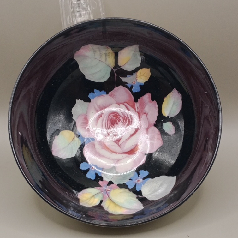 PARAGON 1930-1940 Pink and Black Ceramic Art Bowl